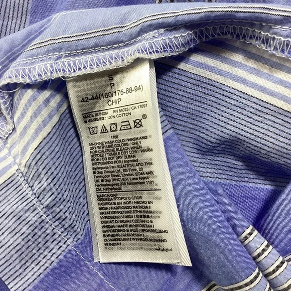 GAP Blue Striped Tiered Mini Dress - Picture 8 of 14